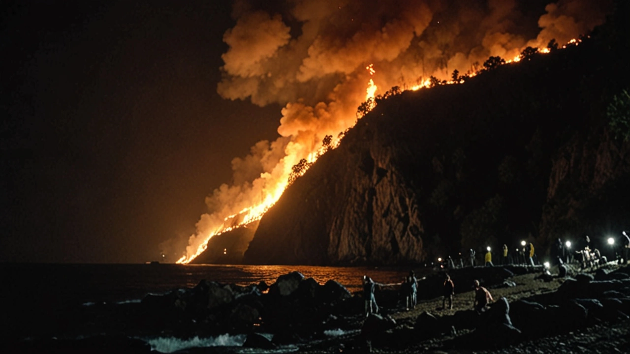 Огненная стихия в бухте Инал: масштабный лесной пожар в Туапсинском районе